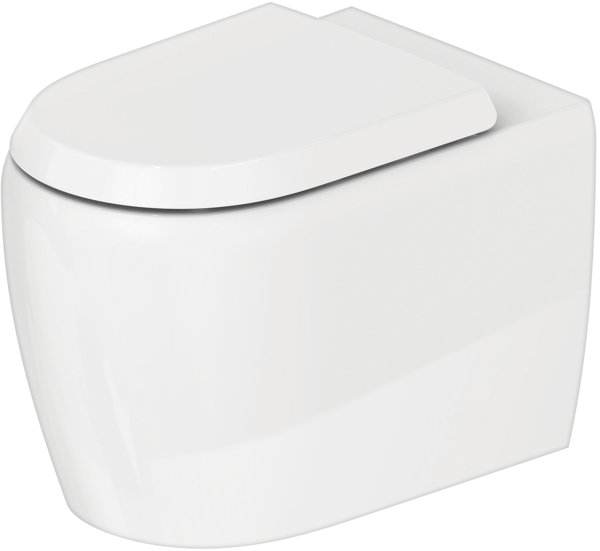 Duravit Qatego pedestal toilet, washdown, horizontal outlet, 390x600x400mm, rimless, 202009