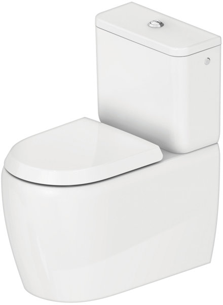 Duravit Qatego pedestal toilet, for combination, deep bowl, outlet variable, 390x660x400mm, rimless,...