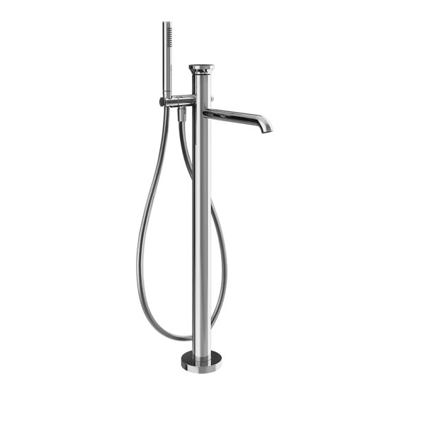 Gessi Origini finished set bath single lever mixer, with spout, hose, hand shower, floor mounting, p...