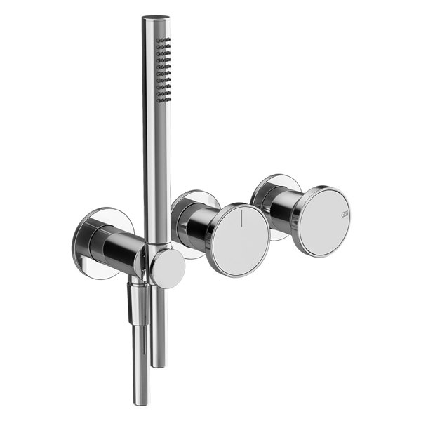 Gessi Origini finished set bath/shower single lever mixer, with wall connection elbow, bracket, hose...