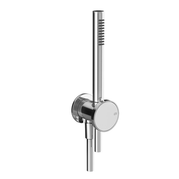 Gessi Origini shower set with wall connection elbow, bracket, hose, hand shower, wall mounting, 66123