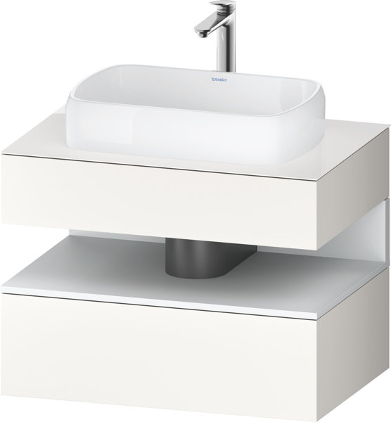 Duravit Qatego console washbasin base, 1 drawer, 1 drawer, cutout center, 800x550x600mm, niche white...