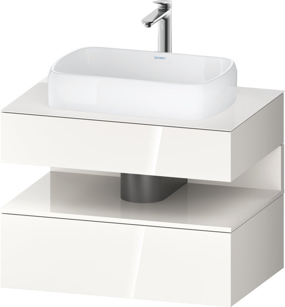 Duravit Qatego console washbasin base, 1 drawer, 1 drawer, cutout center, 800x550x600mm, niche white high gloss, QA4730022