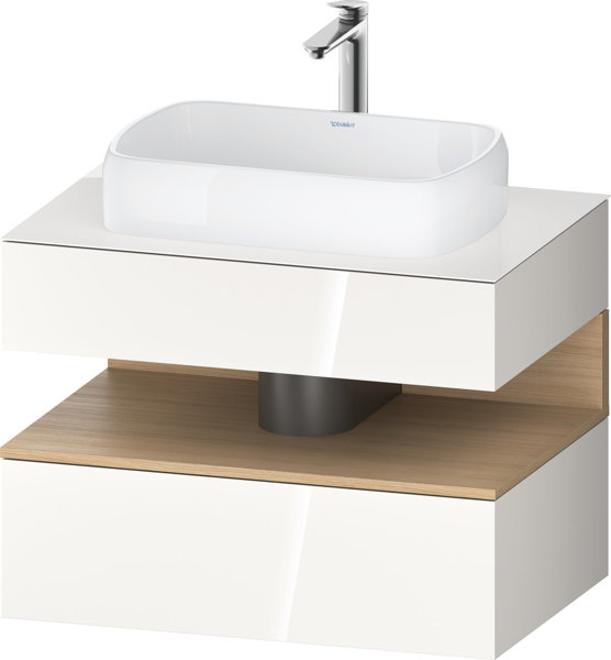 Duravit Qatego console washbasin base, 1 drawer, 1 drawer, cutout center, 800x550x600mm, niche natural oak, QA4730030