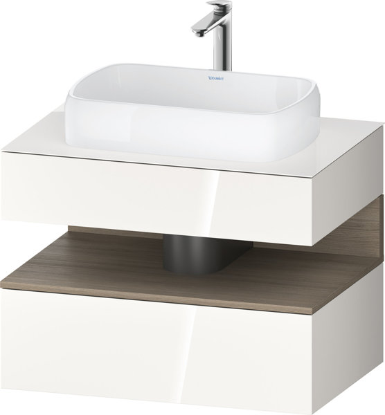 Duravit Qatego console washbasin base, 1 drawer, 1 drawer, cutout center, 800x550x600mm, niche oak terra, QA4730035