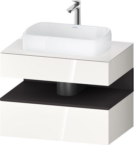 Duravit Qatego console washbasin base, 1 drawer, 1 drawer, cutout center, 800x550x600mm, niche graphite supermatt, QA4730080