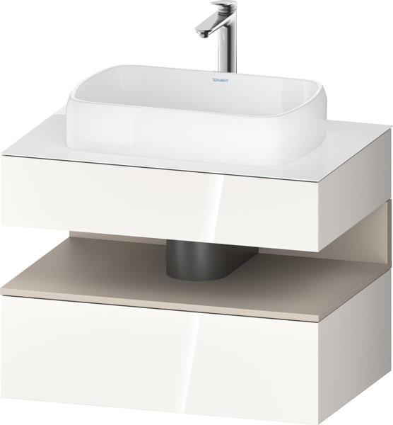 Duravit Qatego console washbasin base, 1 drawer, 1 drawer, cutout center, 800x550x600mm, niche taupe matt, QA4730091