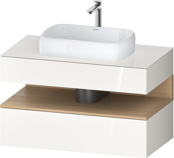 Duravit Qatego console washbasin base, 1 drawer, 1 drawer, cutout center, 1000x550x600mm, niche natural oak, QA4731030