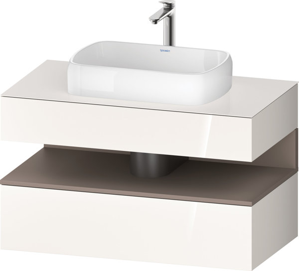 Duravit Qatego console washbasin base, 1 drawer, 1 drawer, cutout center, 1000x550x600mm, niche basa...