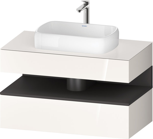 Duravit Qatego console washbasin base, 1 drawer, 1 drawer, cutout center, 1000x550x600mm, niche grap...