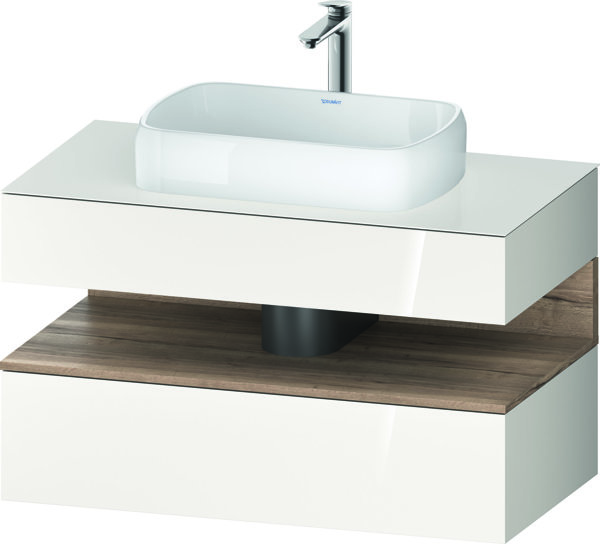 Duravit Qatego console washbasin base, 1 drawer, 1 drawer, cutout center, 1000x550x600mm, niche oak marbled, QA4731055