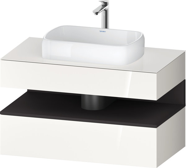 Duravit Qatego console washbasin base, 1 drawer, 1 drawer, cutout center, 1000x550x600mm, niche graphite supermatt, QA4731080