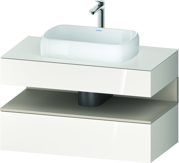 Duravit Qatego console washbasin base, 1 drawer, 1 drawer, cutout center, 1000x550x600mm, niche taup...