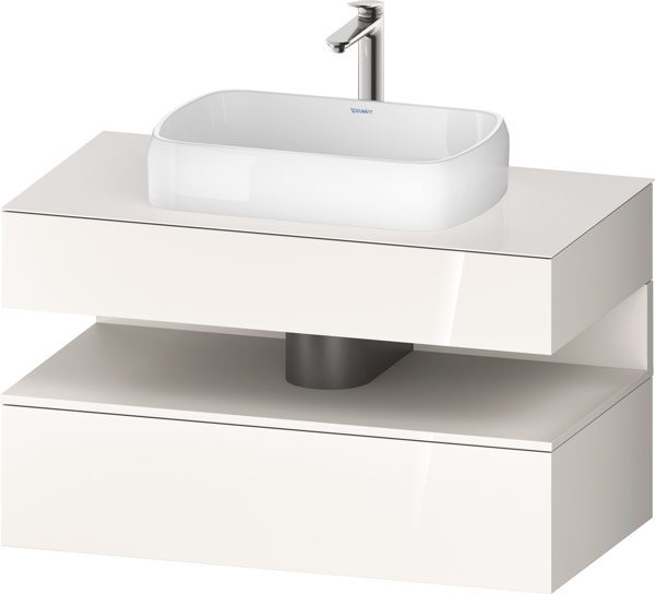 Duravit Qatego console washbasin base, 1 drawer, 1 drawer, cutout center, 1000x550x600mm, niche whit...