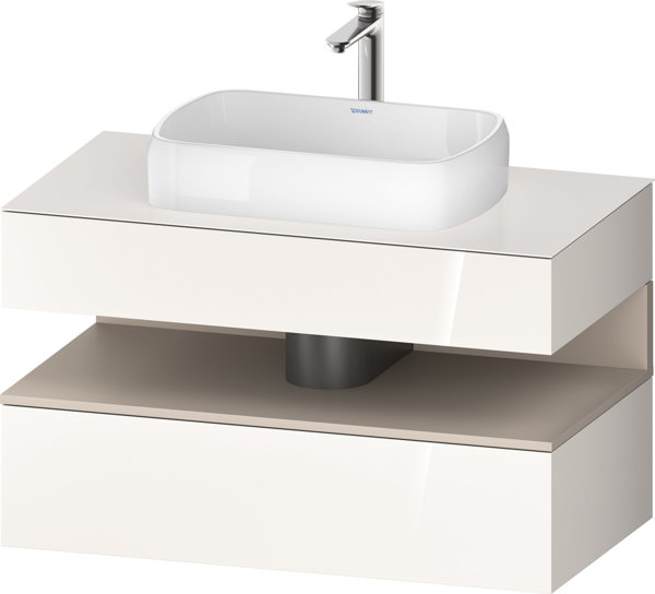 Duravit Qatego console washbasin base, 1 drawer, 1 drawer, cutout center, 1000x550x600mm, niche taupe matt, QA4731091