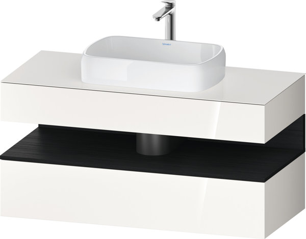 Duravit Qatego console washbasin base, 1 drawer, 1 drawer, cutout center, 1200x550x600mm, niche oak black, QA4732016