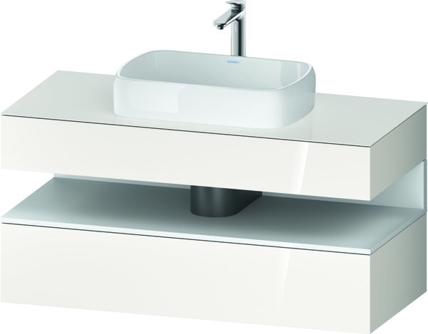 Duravit Qatego console washbasin base, 1 drawer, 1 drawer, cutout center, 1200x550x600mm, niche white matt, QA4732018