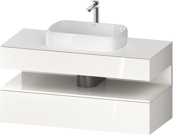 Duravit Qatego console washbasin base, 1 drawer, 1 drawer, cutout center, 1200x550x600mm, niche white high gloss, QA4732022