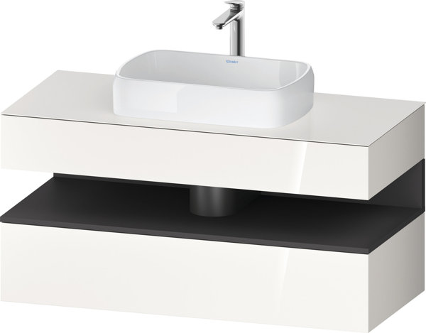 Duravit Qatego console washbasin base, 1 drawer, 1 drawer, cutout center, 1200x550x600mm, niche graphite matt, QA4732049