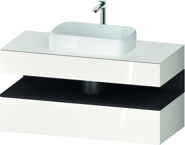 Duravit Qatego console washbasin base, 1 drawer, 1 drawer, cutout center, 1200x550x600mm, niche grap...