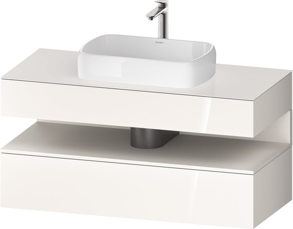 Duravit Qatego console washbasin base, 1 drawer, 1 drawer, cutout center, 1200x550x600mm, niche whit...