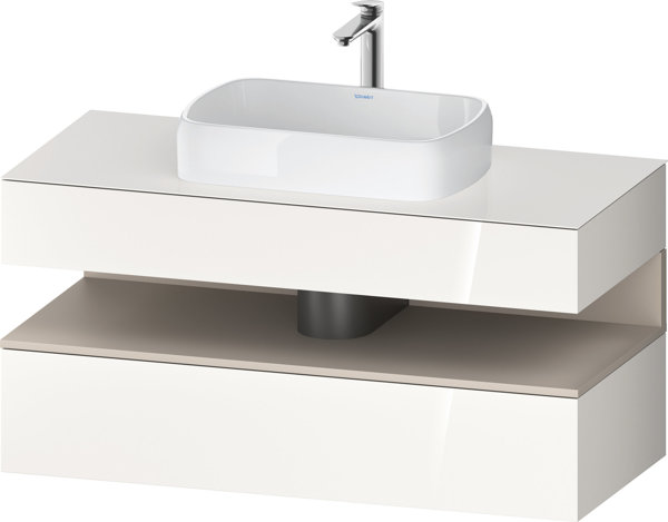 Duravit Qatego console washbasin base, 1 drawer, 1 drawer, cutout center, 1200x550x600mm, niche taupe matt, QA4732091