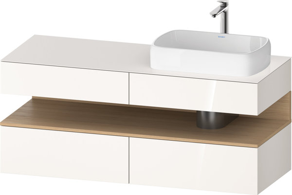 Duravit Qatego console vanity unit, 2 drawers, 2 drawers, cutout right, 1400x550x600mm, niche oak nature, QA4766030