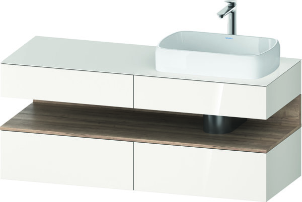 Duravit Qatego console washbasin base, 2 drawers, 2 drawers, cutout right, 1400x550x600mm, niche oak...