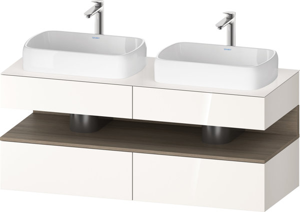 Duravit Qatego console washbasin base, 2 extensions, 2 drawers, 2 cutouts, 1400x550x600mm, niche oak...