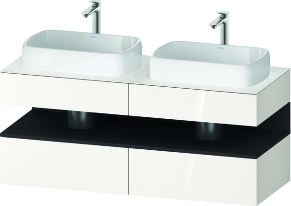 Duravit Qatego console vanity, 2 drawers, 2 drawers, 2 cutouts, 1400x550x600mm, niche graphite supermatt, QA4767080