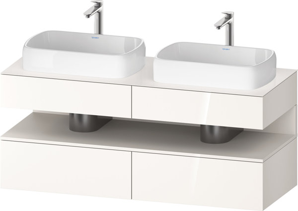 Duravit Qatego console vanity, 2 drawers, 2 drawers, 2 cutouts, 1400x550x600mm, niche White Supermat...