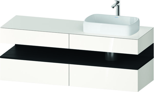 Duravit Qatego console vanity unit, 2 drawers, 2 drawers, cutout right, 1600x550x600mm, niche oak black, QA4778016