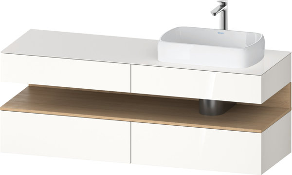 Duravit Qatego console vanity unit, 2 drawers, 2 drawers, cutout right, 1600x550x600mm, niche oak nature, QA4778030