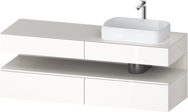 Duravit Qatego console vanity unit, 2 drawers, 2 drawers, cutout right, 1600x550x600mm, niche white supermatt, QA4778084