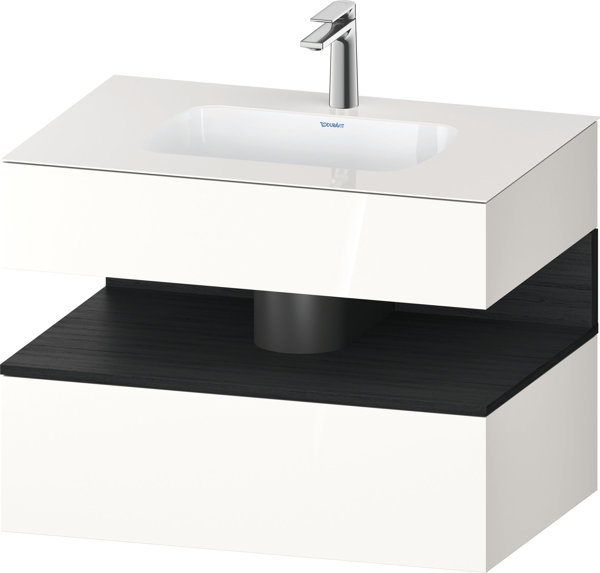 Duravit Qatego built-in washbasin with console washbasin base, 800x550x600mm, niche oak black, QA4785016