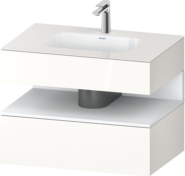 Duravit Qatego built-in washbasin with console washbasin base, 800x550x600mm, niche White Matt, QA47...