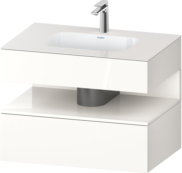 Duravit Qatego built-in washbasin with console washbasin base, 800x550x600mm, niche white high gloss...