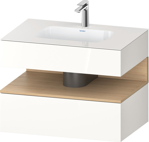 Duravit Qatego built-in washbasin with console washbasin base, 800x550x600mm, niche natural oak, QA4...