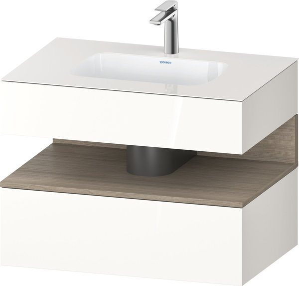 Duravit Qatego built-in washbasin with console washbasin base, 800x550x600mm, niche oak terra, QA478...