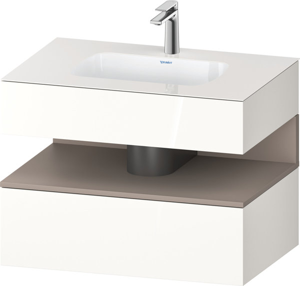 Duravit Qatego built-in washbasin with console washbasin base, 800x550x600mm, niche basalt matt, QA4...