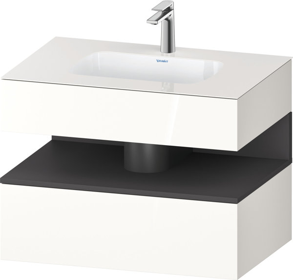 Duravit Qatego built-in washbasin with console washbasin base, 800x550x600mm, niche graphite matt, Q...