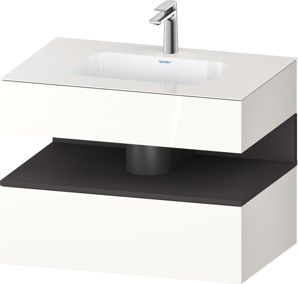 Duravit Qatego built-in washbasin with console washbasin base, 800x550x600mm, niche Graphite Superma...