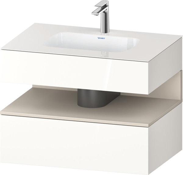 Duravit Qatego built-in washbasin with console washbasin base, 800x550x600mm, niche taupe supermatt, QA4785083