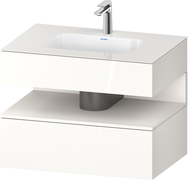 Duravit Qatego built-in washbasin with console washbasin base, 800x550x600mm, niche white supermatt,...