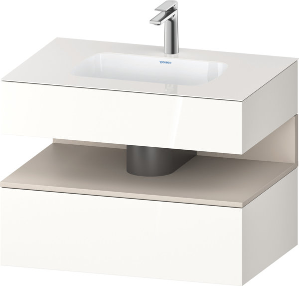 Duravit Qatego built-in washbasin with console washbasin base, 800x550x600mm, niche Taupe Matt, QA47...