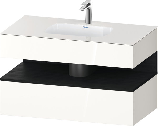 Duravit Qatego built-in washbasin with console washbasin base, 1000x550x600mm, niche oak black, QA4786016