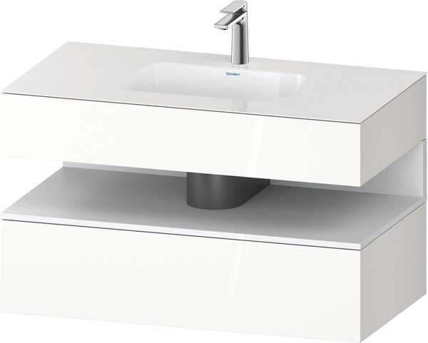 Duravit Qatego built-in washbasin with console washbasin base, 1000x550x600mm, niche White Matt, QA4...