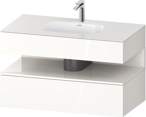 Duravit Qatego built-in washbasin with console washbasin base, 1000x550x600mm, niche white high glos...