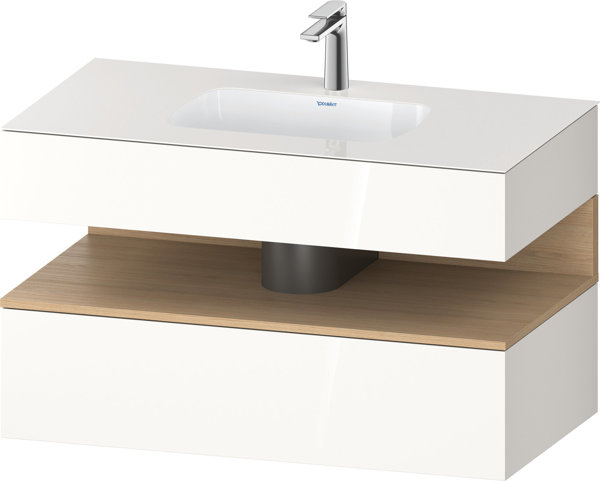 Duravit Qatego built-in washbasin with console washbasin base, 1000x550x600mm, niche natural oak, QA...