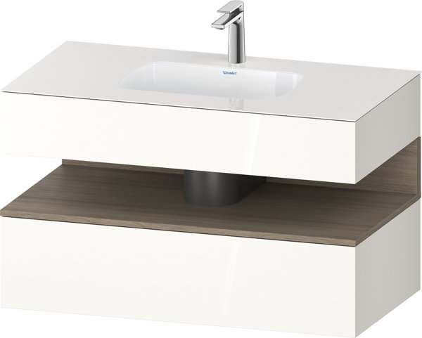 Duravit Qatego built-in washbasin with console washbasin base, 1000x550x600mm, niche oak terra, QA4786035